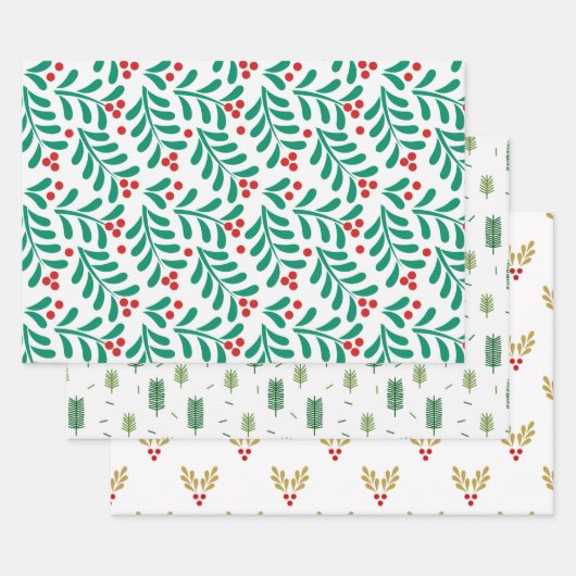 kerstpapier met onmiddellijke verpakking Reeks 3 v Inpakpapier Vel (Set)