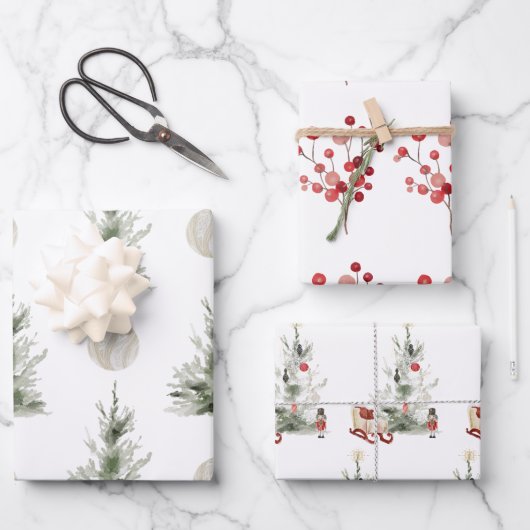 kerstpapier met onmiddellijke verpakking Reeks 3 v Inpakpapier Vel (Voorkant)