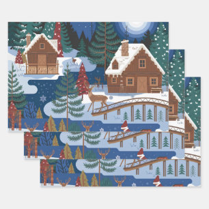 kerstpapier met onmiddellijke verpakking Reeks 3 v Inpakpapier Vel