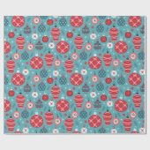 kerstpapier met oud stijlpatroon cadeaupapier (Vlak)