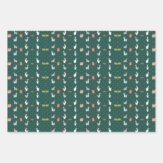 kerstpapier met overvulling (3) 19 x 29 inch inpakpapier vel (Voorkant)