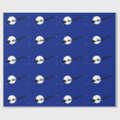 kerstpapier met rendier en maan cadeaupapier (Vlak)