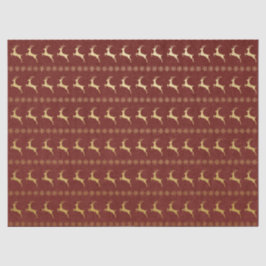 kerstpapier met rode en gouden rendieren tissuepapier
