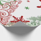 Kerstpapier met rode en groene bomen cadeaupapier (Hoek)