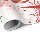 Kerstpapier met rode en groene bomen cadeaupapier (Rol Hoek)