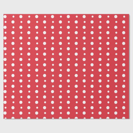 Kerstpapier met rode en witte poka-dot cadeaupapier (Vlak)