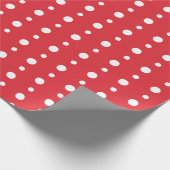 Kerstpapier met rode en witte poka-dot cadeaupapier (Hoek)