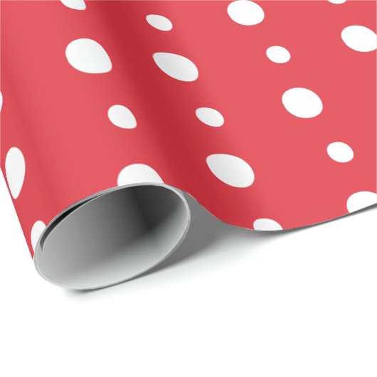 Kerstpapier met rode en witte poka-dot cadeaupapier (Rol Hoek)