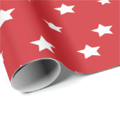 Kerstpapier met rode en witte staren cadeaupapier (Rol Hoek)