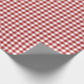kerstpapier met rode gingham cadeaupapier (Hoek)