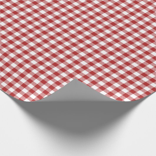 kerstpapier met rode gingham cadeaupapier (Hoek)