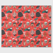 kerstpapier met rode Gothic van Creepmas Cadeaupapier (Vlak)