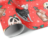 kerstpapier met rode Gothic van Creepmas Cadeaupapier (Rol Hoek)