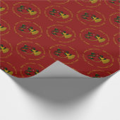kerstpapier met rode kerstcadeautjes cadeaupapier (Hoek)
