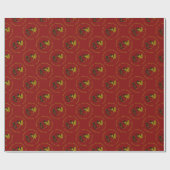 kerstpapier met rode kerstcadeautjes cadeaupapier (Vlak)