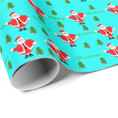 kerstpapier met rode kerstkerstkerstmanboom - Turq Cadeaupapier (Rol Hoek)