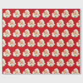  kerstpapier met rode kerstmankjes cadeaupapier (Vlak)