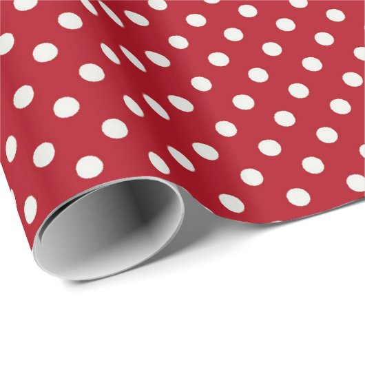 kerstpapier met rode pols als dot Polkad XMAS Cadeaupapier (Rol Hoek)
