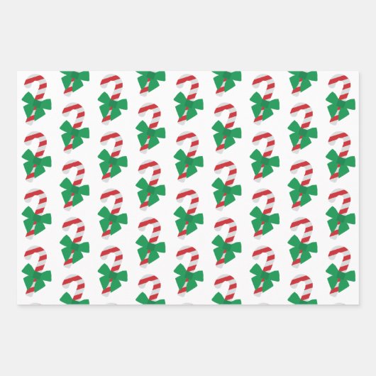 kerstpapier met rood en groen snoepriet inpakpapier vel (Voorkant)
