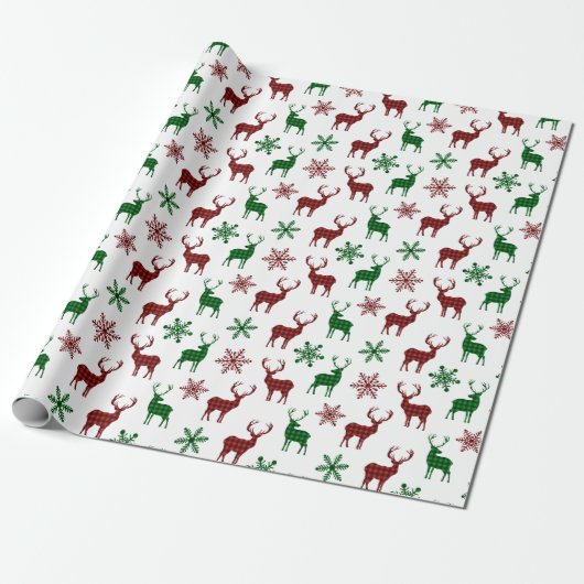 kerstpapier met rooster rood geplakt rood cadeaupapier (Uitgerold)
