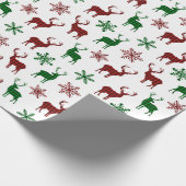 kerstpapier met rooster rood geplakt rood cadeaupapier (Hoek)