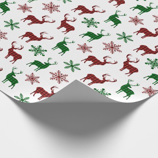 kerstpapier met rooster rood geplakt rood cadeaupapier (Hoek)