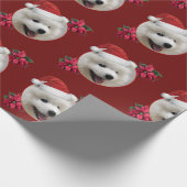 kerstpapier met Samoyed puppy wrapping Cadeaupapier (Hoek)