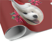 kerstpapier met Samoyed puppy wrapping Cadeaupapier (Rol Hoek)