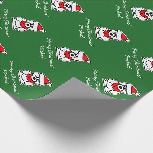 kerstpapier met schattig kerstkerstcadeautje beer cadeaupapier (Hoek)