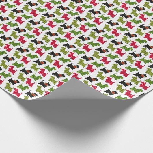 kerstpapier met Schotse terrierprinter Cadeaupapier (Hoek)