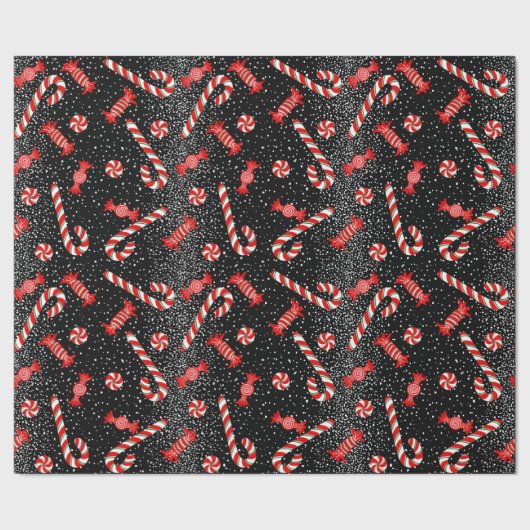 kerstpapier met snoep-ruggegraat cadeaupapier (Zoom)