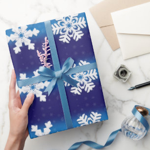 kerstpapier met snowflakes cadeaupapier