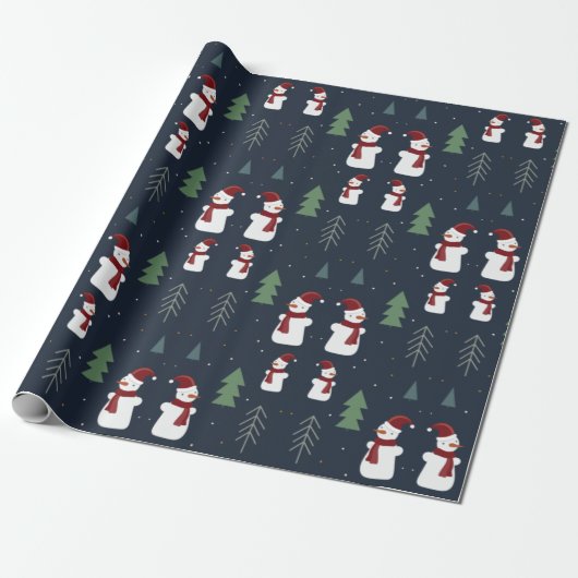 kerstpapier met snowman-matte cadeaupapier (Uitgerold)