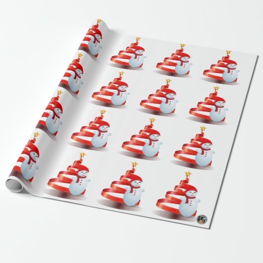kerstpapier met snowman-matte cadeaupapier (Uitgerold)