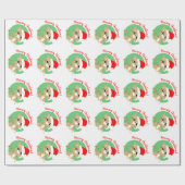 kerstpapier met tan Meowy-Kat Cadeaupapier (Vlak)