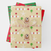 kerstpapier met tropische dog, set van 3 inpakpapier vel (In situ)