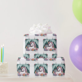 kerstpapier met unicorn Wrapping Cadeaupapier