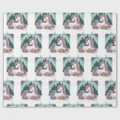 kerstpapier met unicorn Wrapping Cadeaupapier (Vlak)