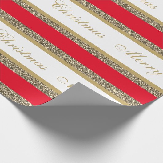 kerstpapier met vulling, met faux, gestript cadeaupapier (Hoek)