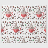 kerstpapier met warme chocolade cadeaupapier (Vlak)