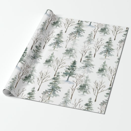 kerstpapier met waterverf-pine-structuur cadeaupapier (Uitgerold)