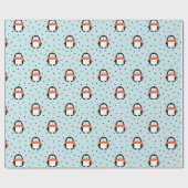 kerstpapier met winterpinguïn-kerstinslag cadeaupapier (Vlak)