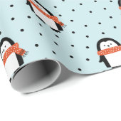 kerstpapier met winterpinguïn-kerstinslag cadeaupapier (Rol Hoek)