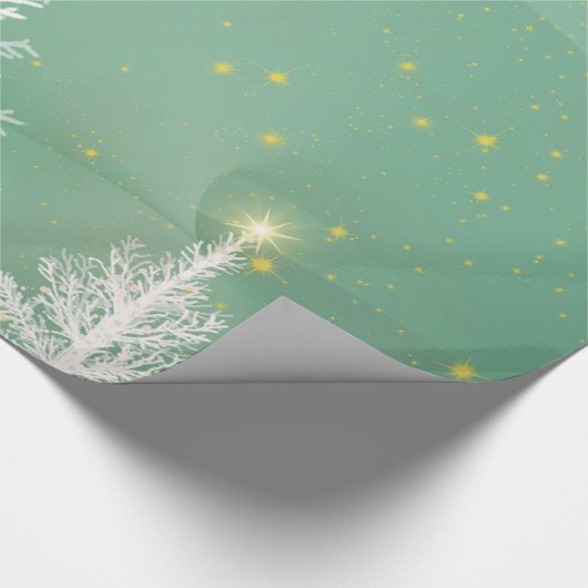 kerstpapier met witte bomen cadeaupapier (Hoek)