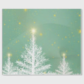 kerstpapier met witte bomen cadeaupapier (Vlak)