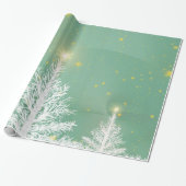 kerstpapier met witte bomen cadeaupapier (Uitgerold)