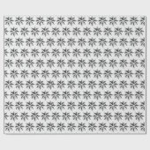 Kerstpapier met zwarte en witte ster cadeaupapier (Vlak)