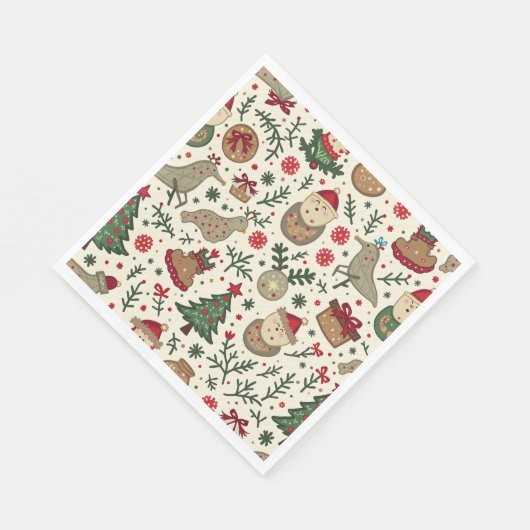 Kerstpapier Napkin Servet (Hoek)
