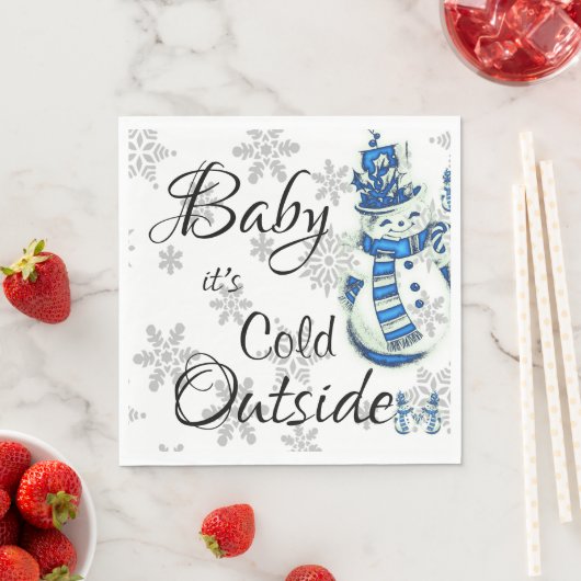 Kerstpapier Napkins, Baby het is koud buiten Servet (Insitu)
