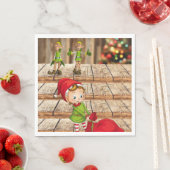 Kerstpapier Napkins, Elf Servet (Insitu)